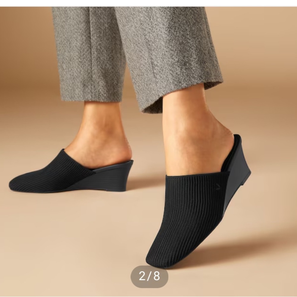VIVAIA Giselle Square Toe Black Mule Size 42 NWOT